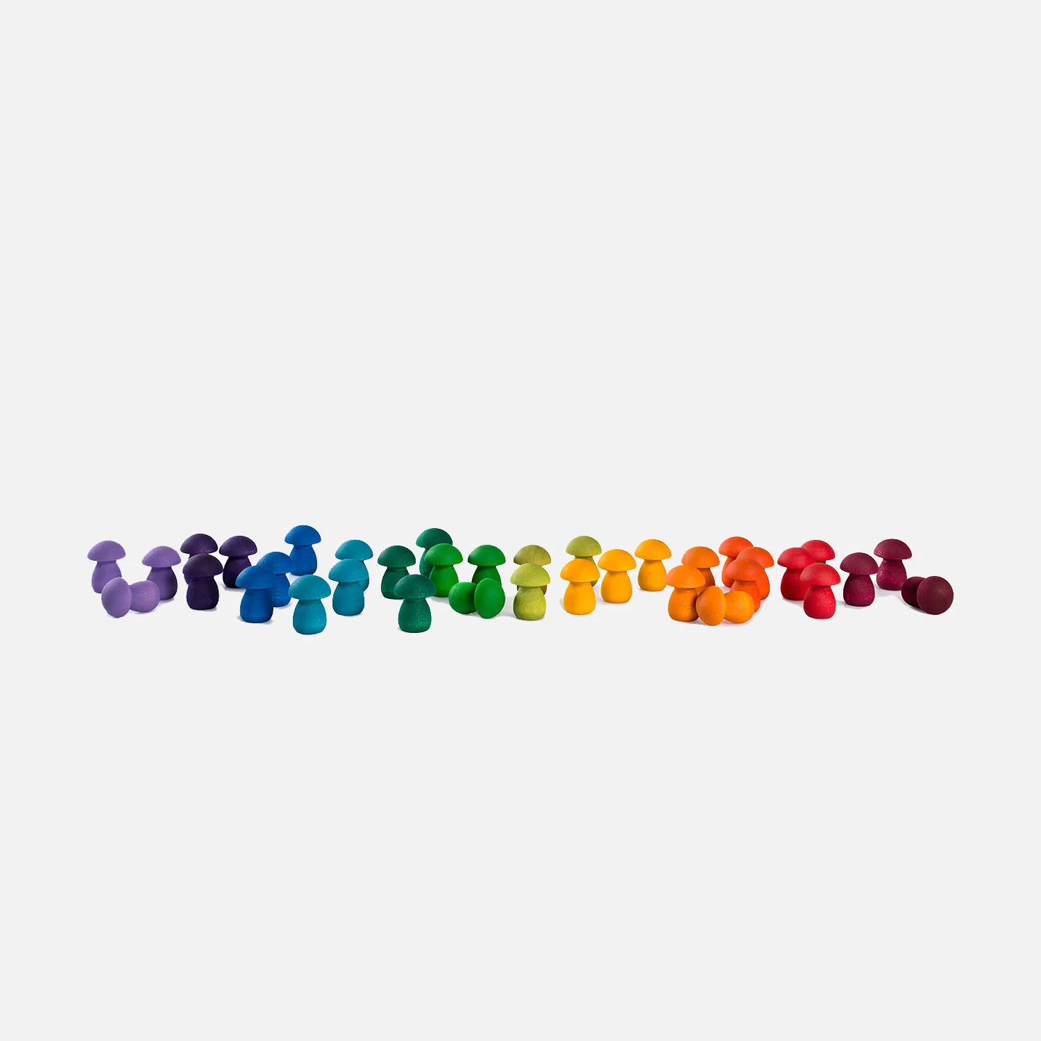 Wooden Rainbow Mushrooms Mandala - 36 Pieces - Image 2