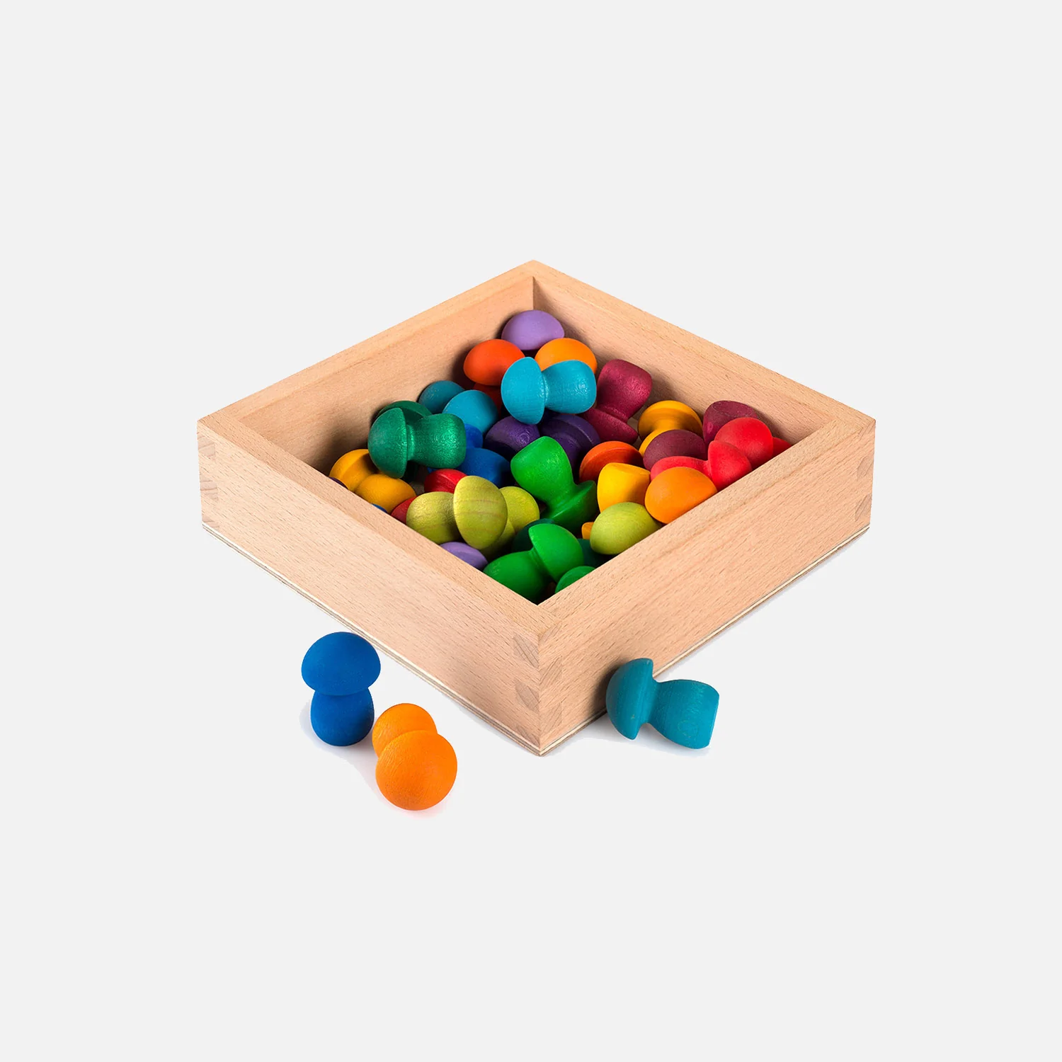 Wooden Rainbow Mushrooms Mandala - 36 Pieces - Image 7