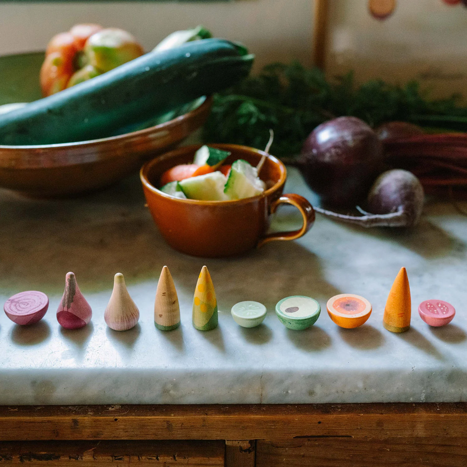 Wooden Veggies - 12 Pieces