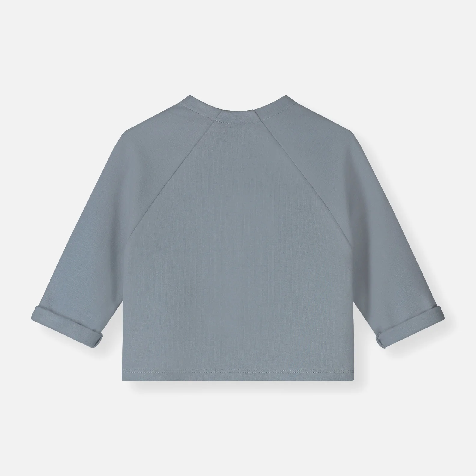 Baby Cotton Raglan Cardigan - Stone Grey - Image 3