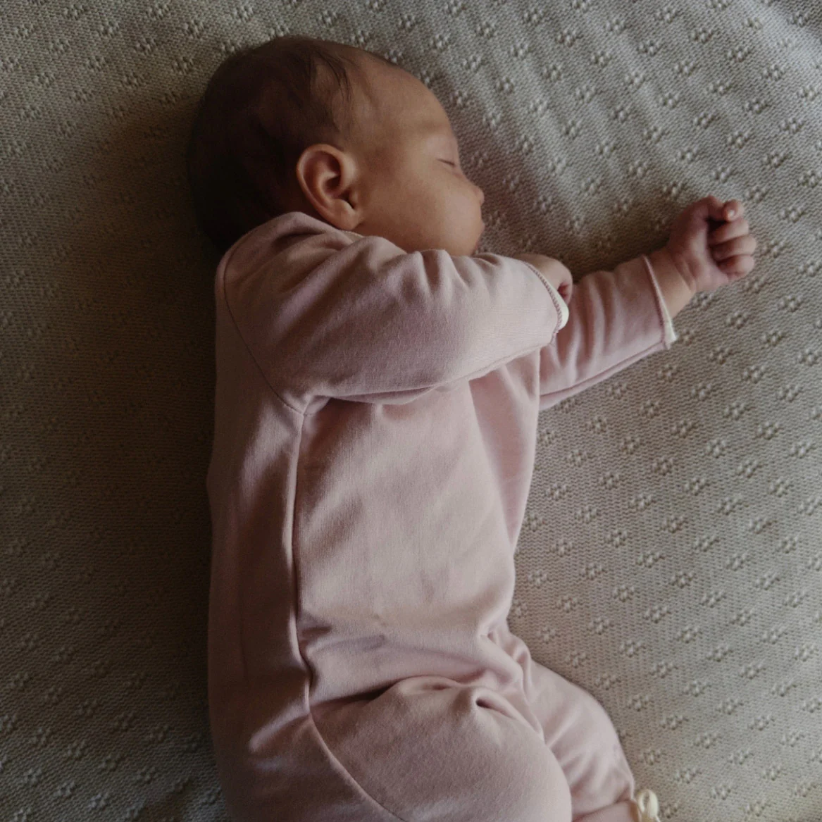Baby Cotton Wrap Babysuit - Faded Pink - Image 2