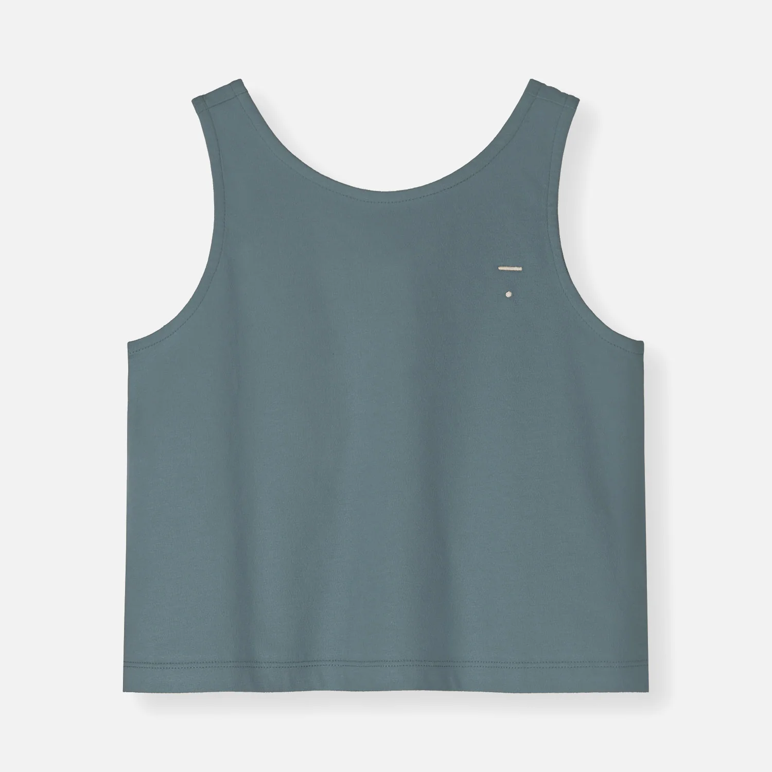 Kids Cotton Boxy Tank Top - Blue Grey - Image 2