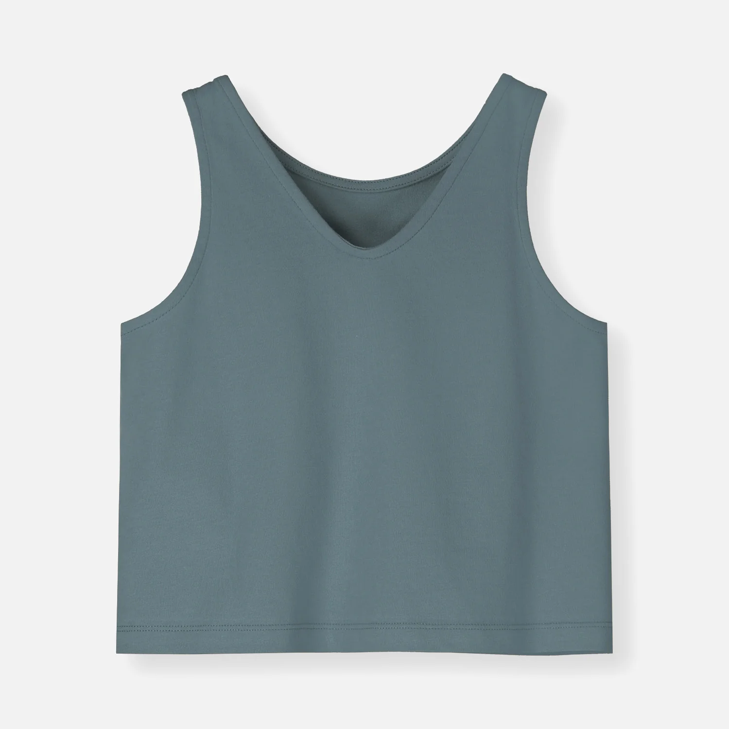 Kids Cotton Boxy Tank Top - Blue Grey - Image 4