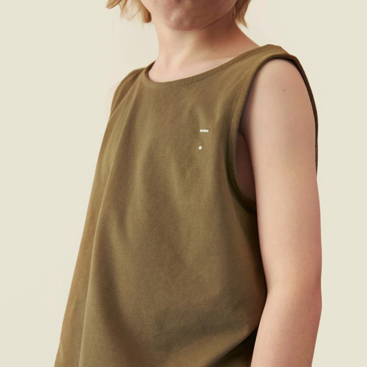 Kids Cotton Boxy Tank Top - Woody - Image 4