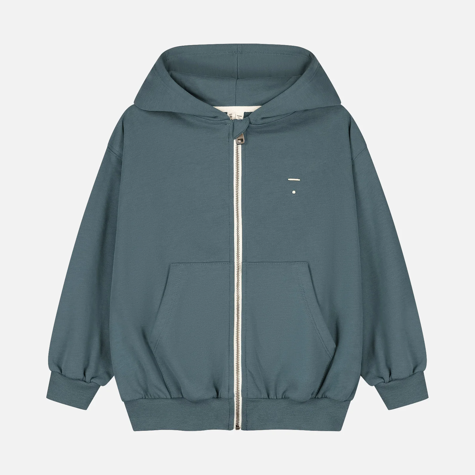 Kids Cotton Hooded Cardigan - Blue Grey
