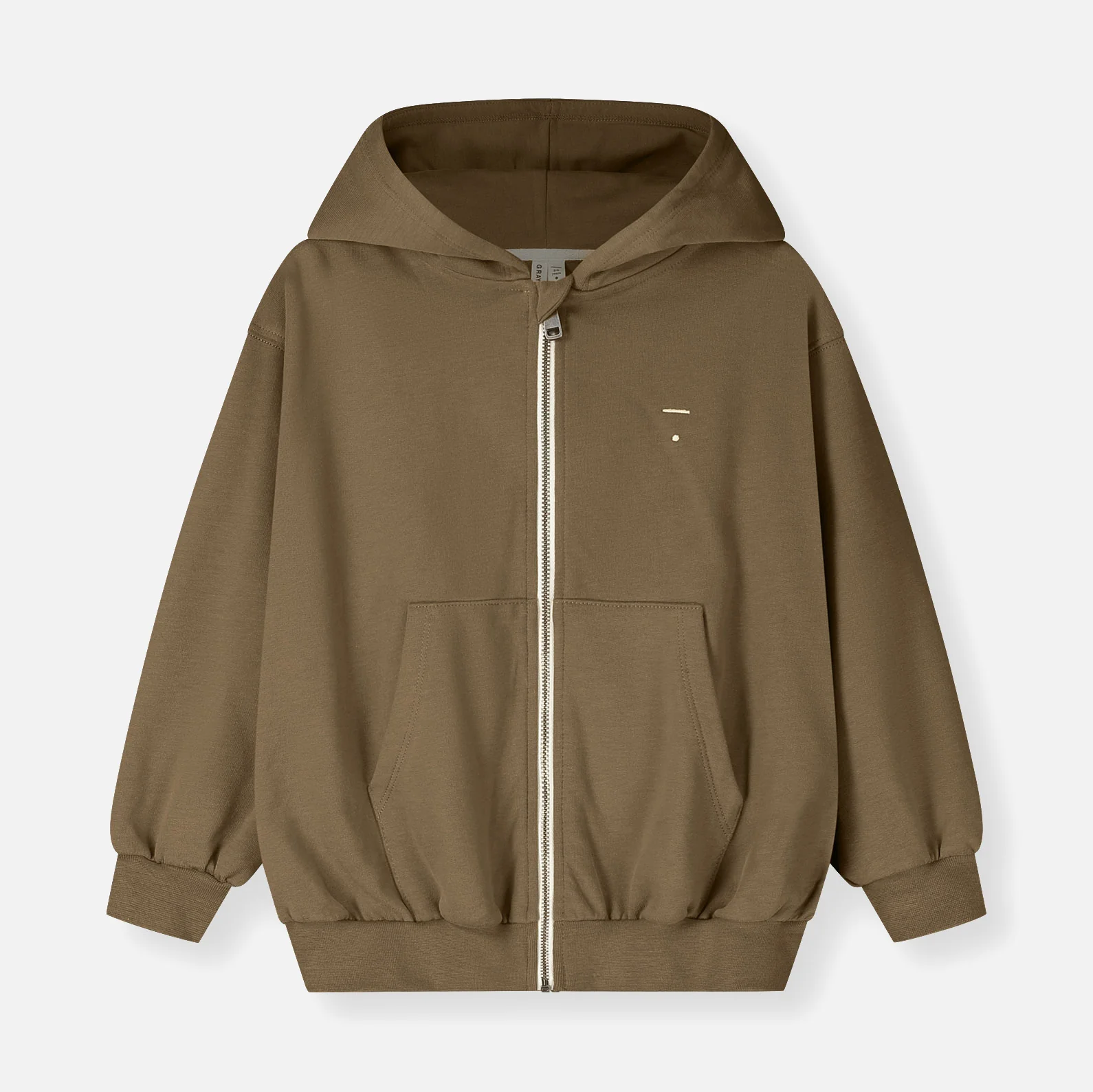 Kids Cotton Hooded Cardigan - Woody - Image 2