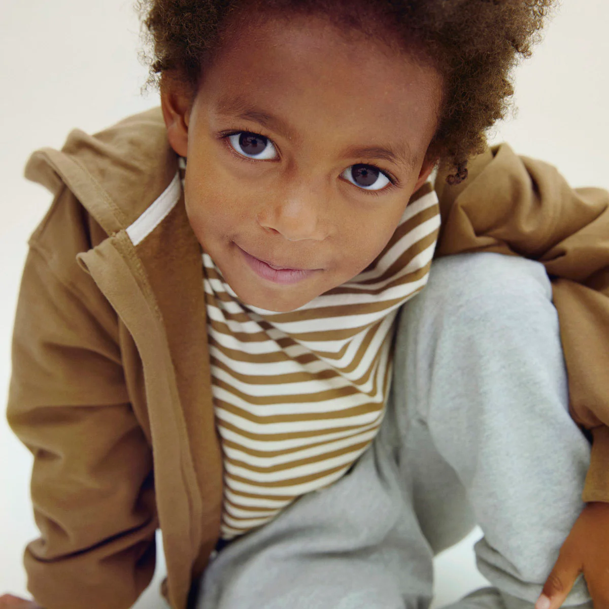 Kids Cotton Hooded Cardigan - Woody - Image 3