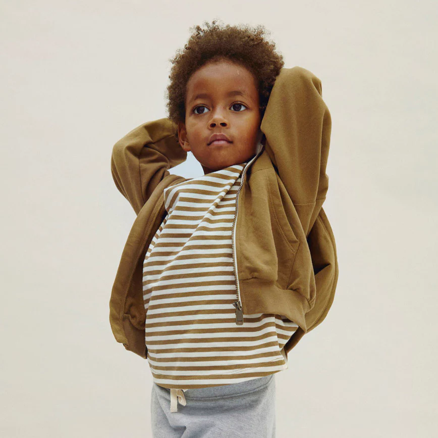 Kids Cotton Hooded Cardigan - Woody - Image 4