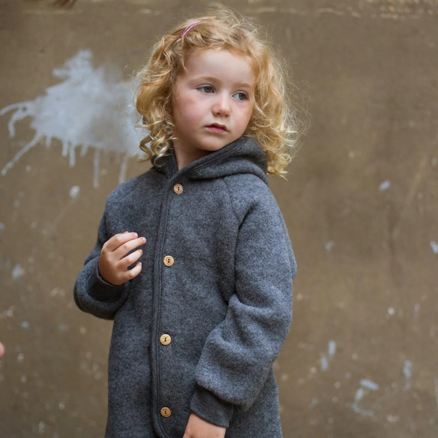 Tinker Baby & Kids Jacket - Merino Wool Fleece - Slate - Image 3