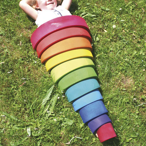 Wooden 12 Piece Rainbow - Colourful - Image 2