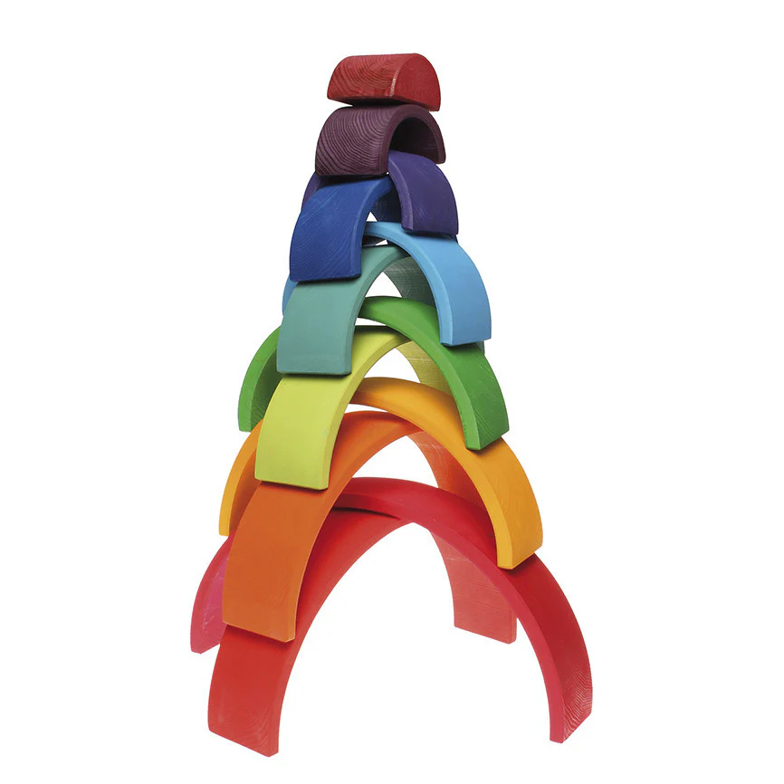 Wooden 12 Piece Rainbow - Colourful - Image 4