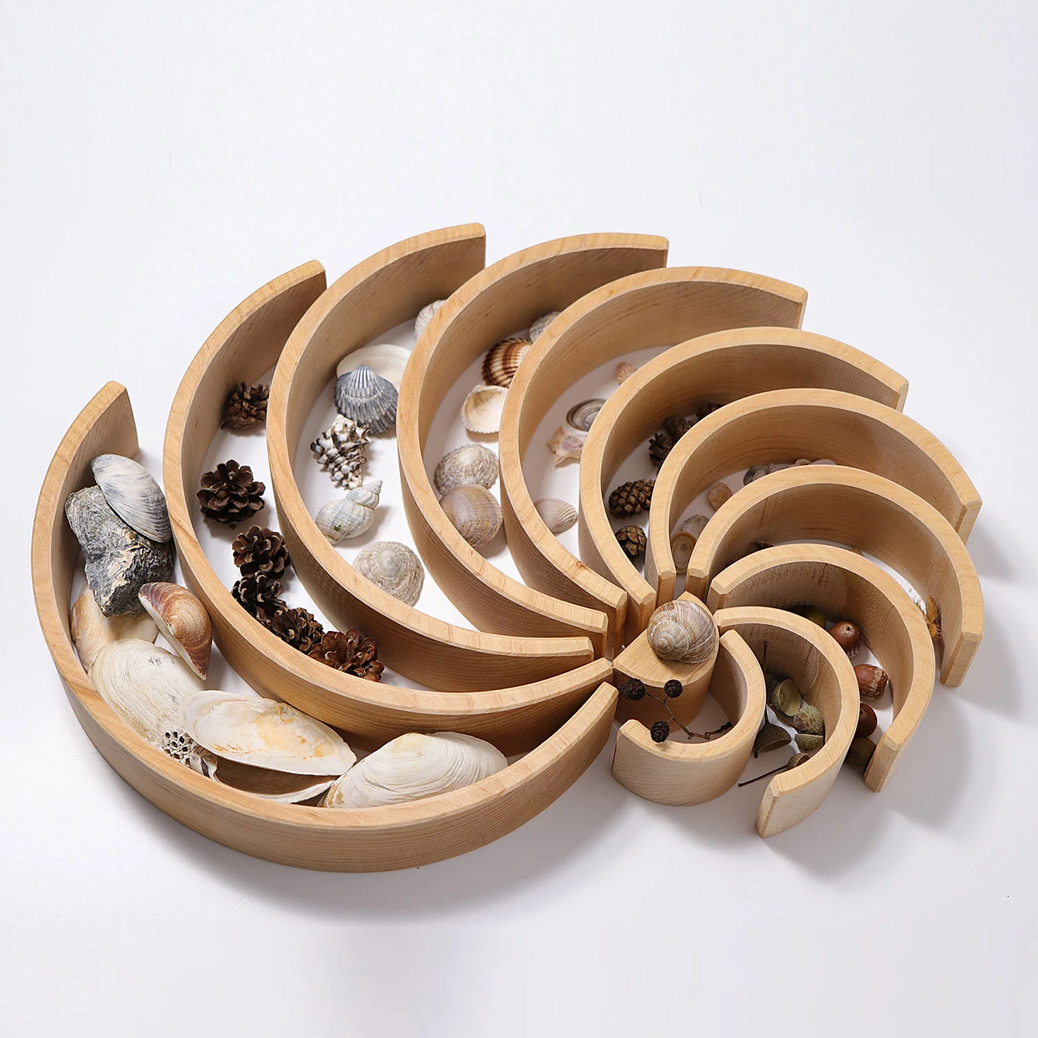 Wooden 12 Piece Rainbow - Natural - Image 3