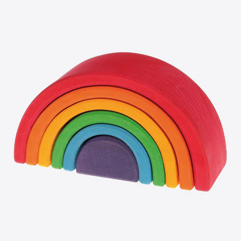 Wooden 6 Piece Rainbow - Colourful - Image 3