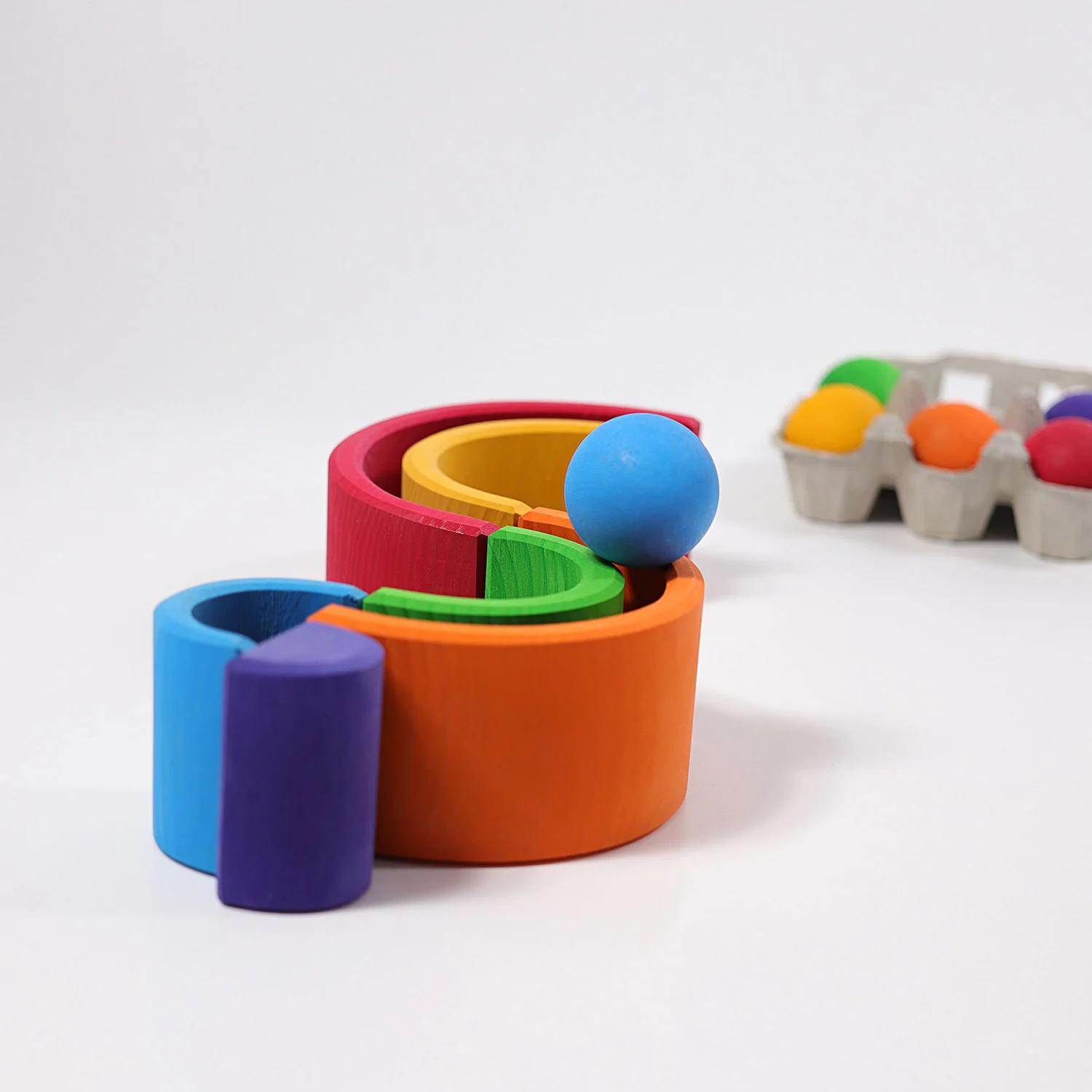 Wooden 6 Piece Rainbow - Colourful - Image 5