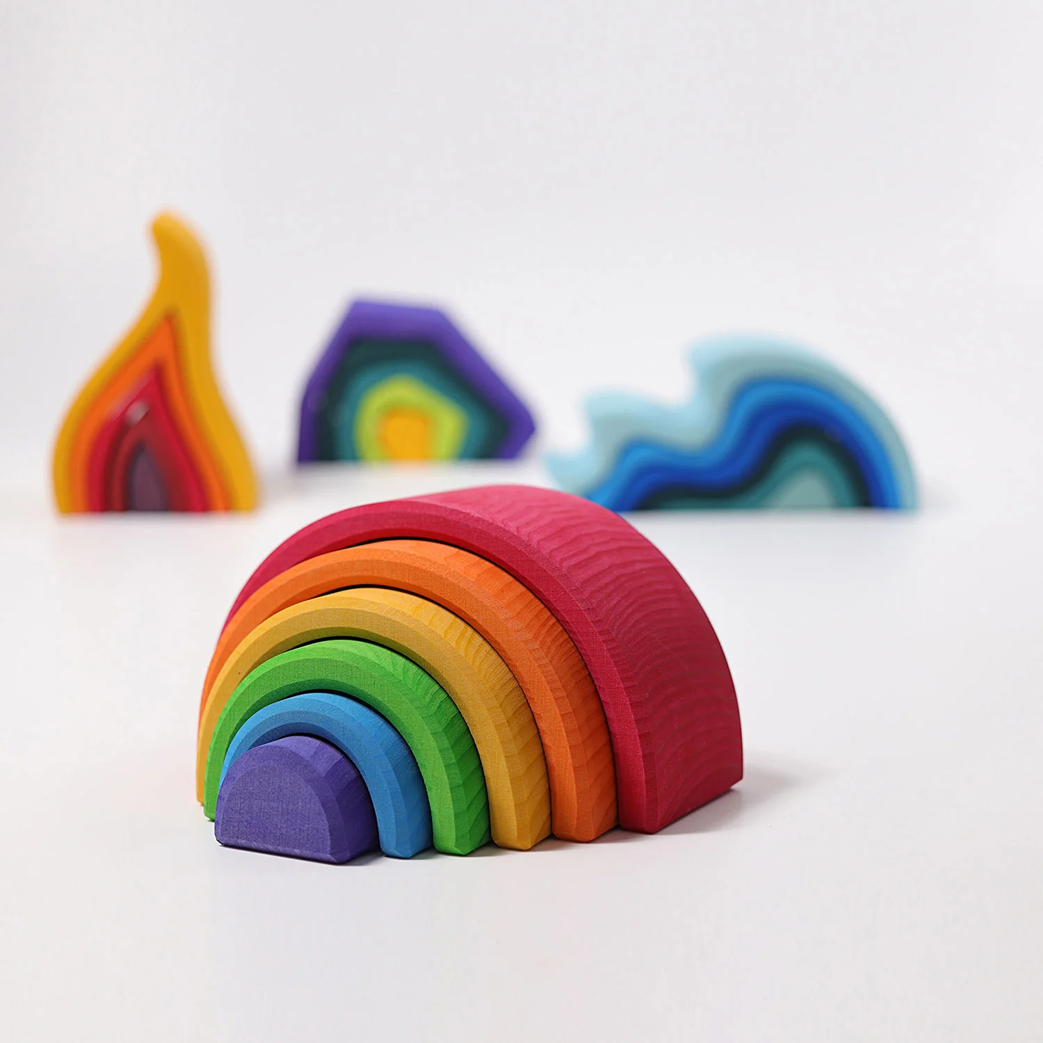 Wooden 6 Piece Rainbow - Colourful - Image 6