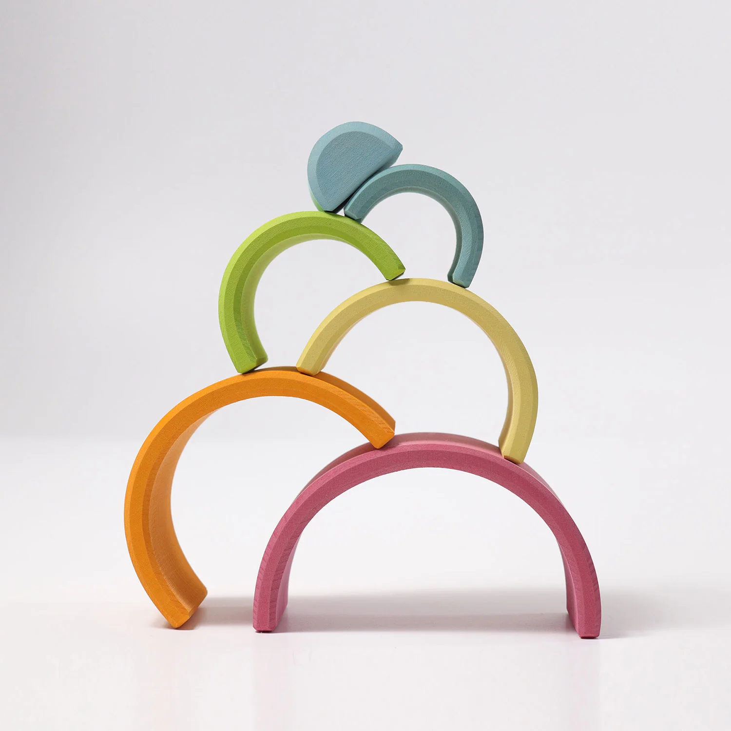 Wooden 6 Piece Rainbow - Pastel - Image 2