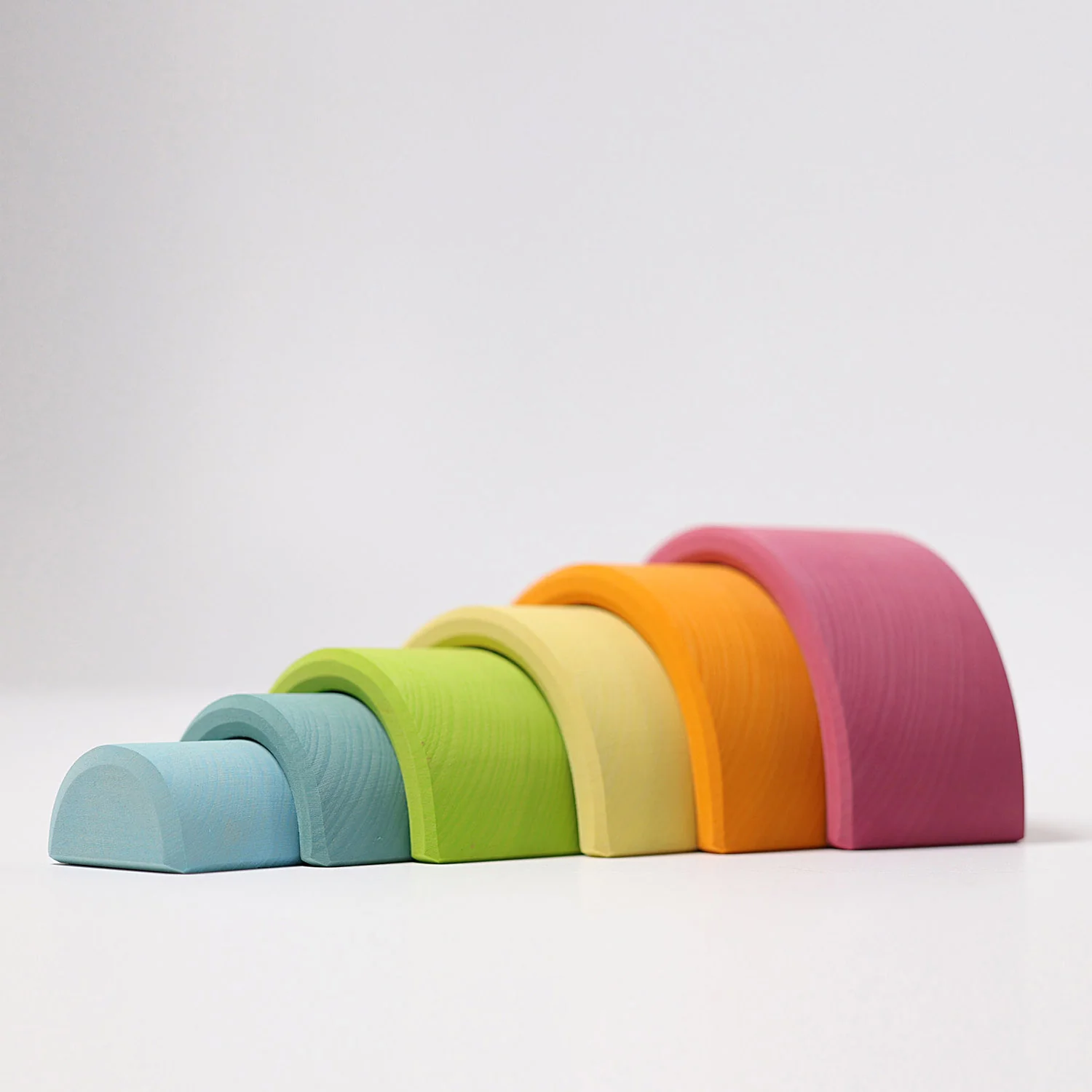 Wooden 6 Piece Rainbow - Pastel - Image 3