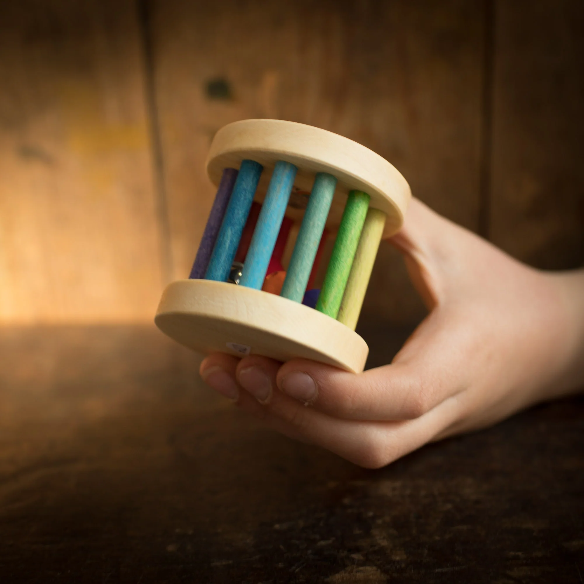 Wooden Mini Rolling Wheel Rattle - Image 2