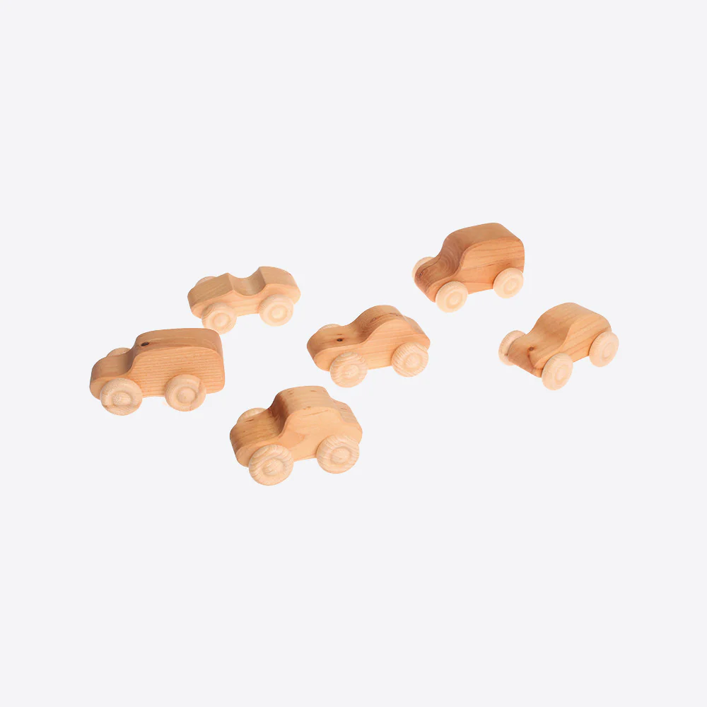 Wooden Natural Cars - Set of 6 - Image 5