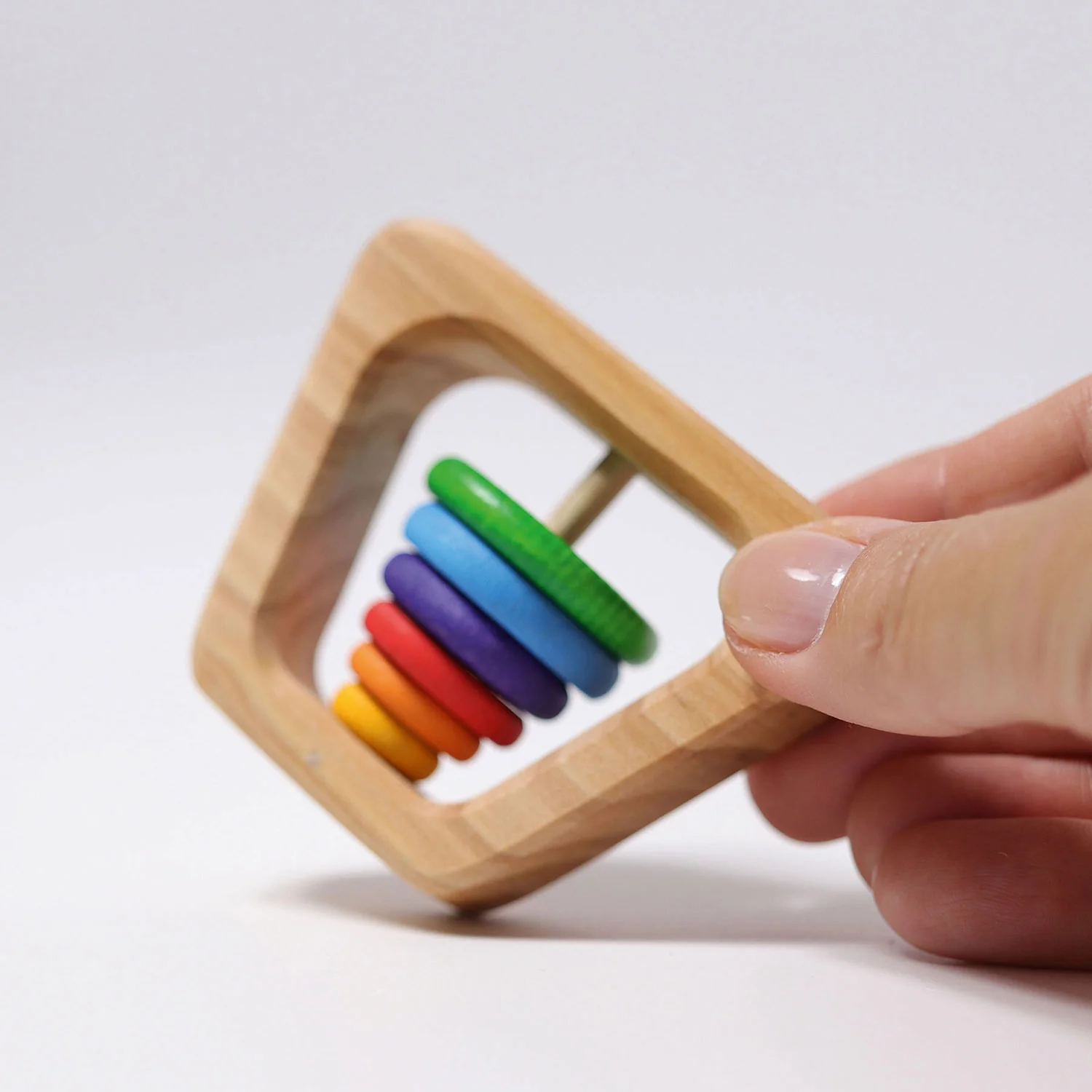 Wooden Rainbow Rattle Pyramid - Image 2