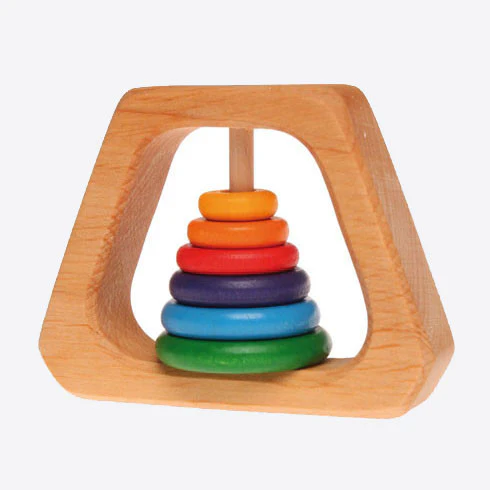 Wooden Rainbow Rattle Pyramid - Image 4