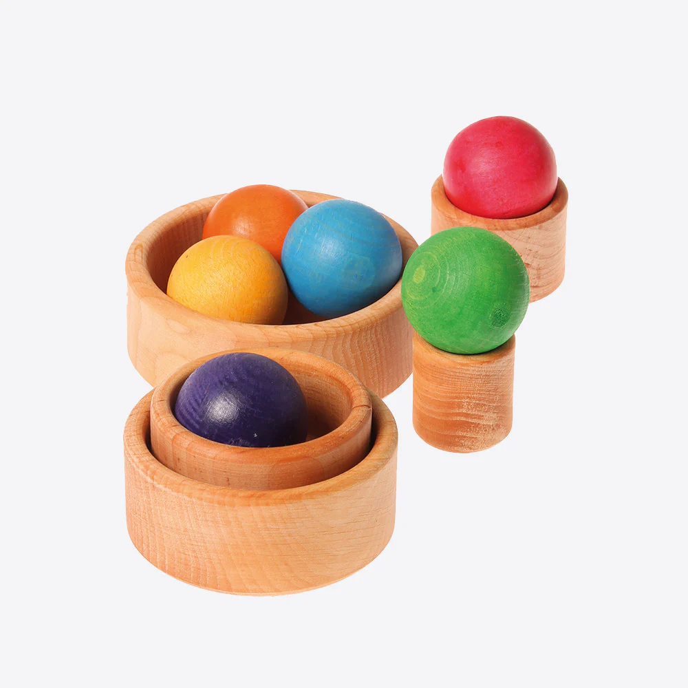 Wooden set of small bowls - Natural - Image 10