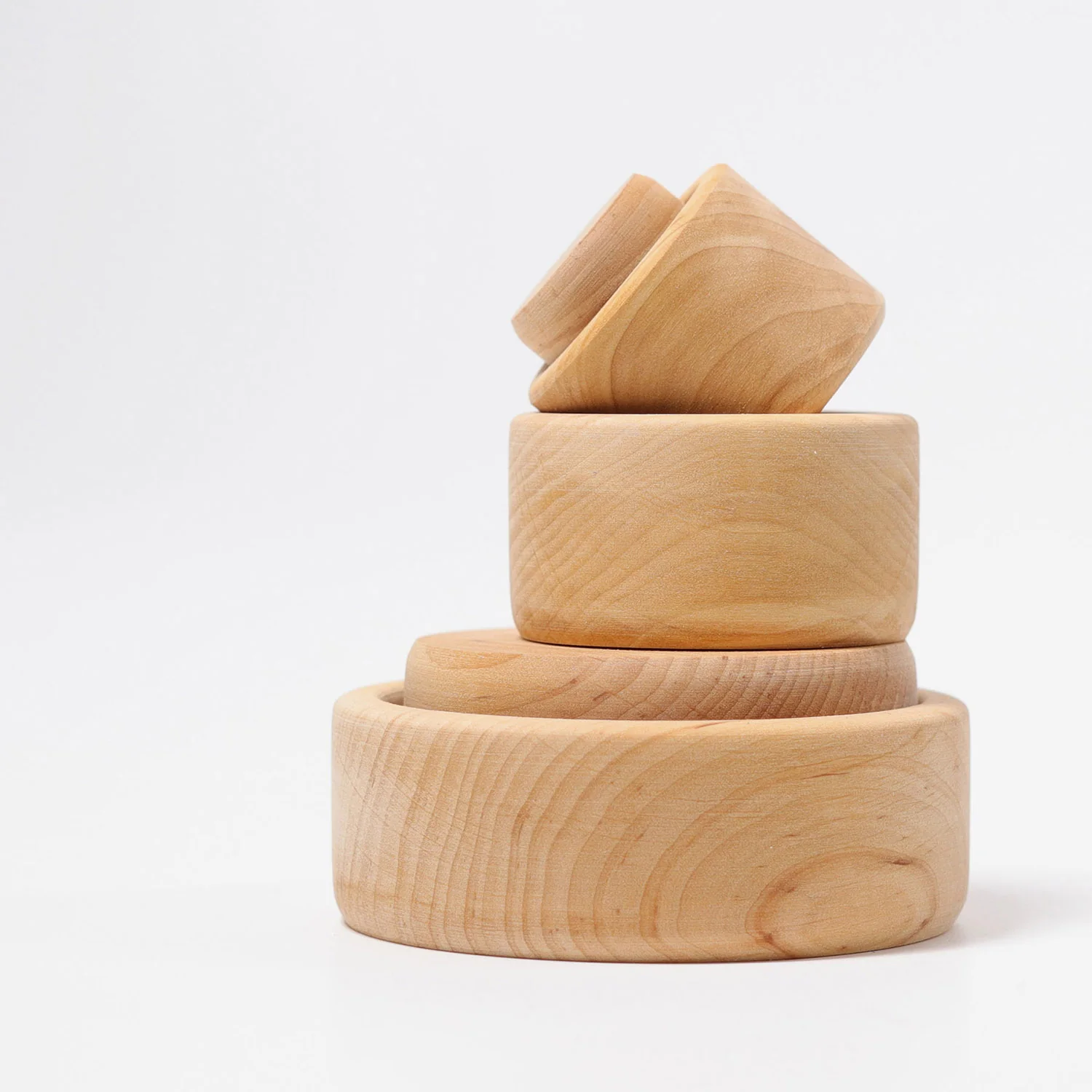 Wooden set of small bowls - Natural - Image 5