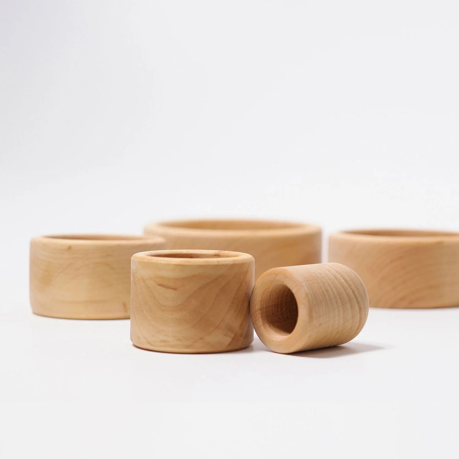Wooden set of small bowls - Natural - Image 6