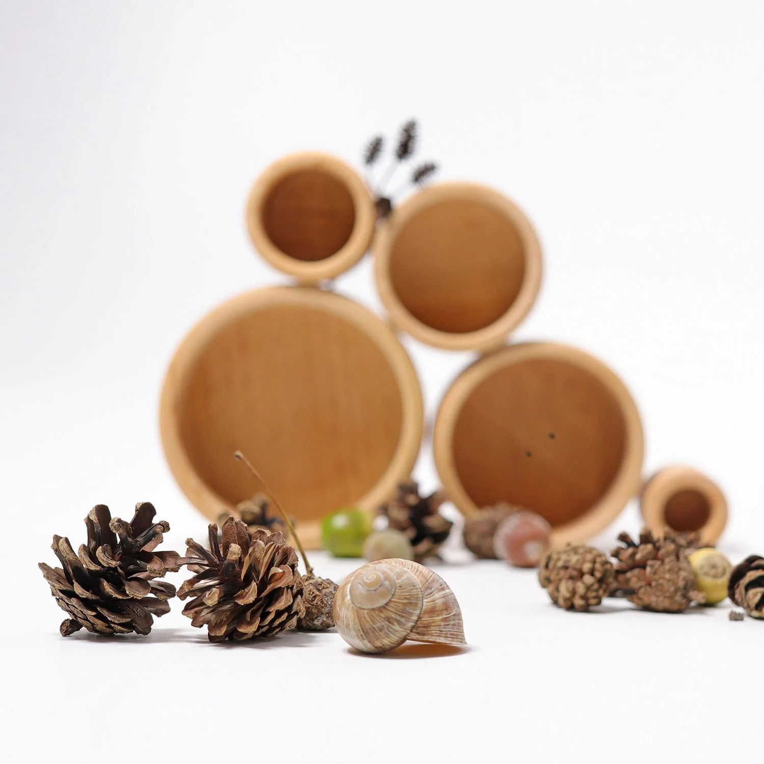 Wooden set of small bowls - Natural - Image 7