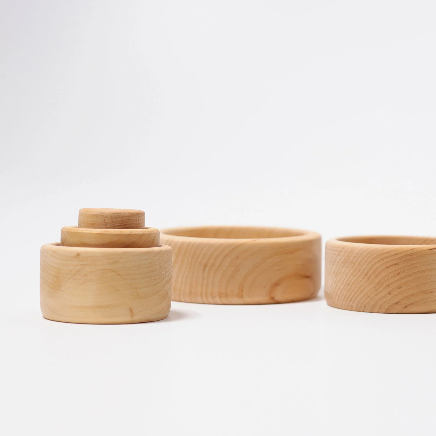 Wooden set of small bowls - Natural - Image 8