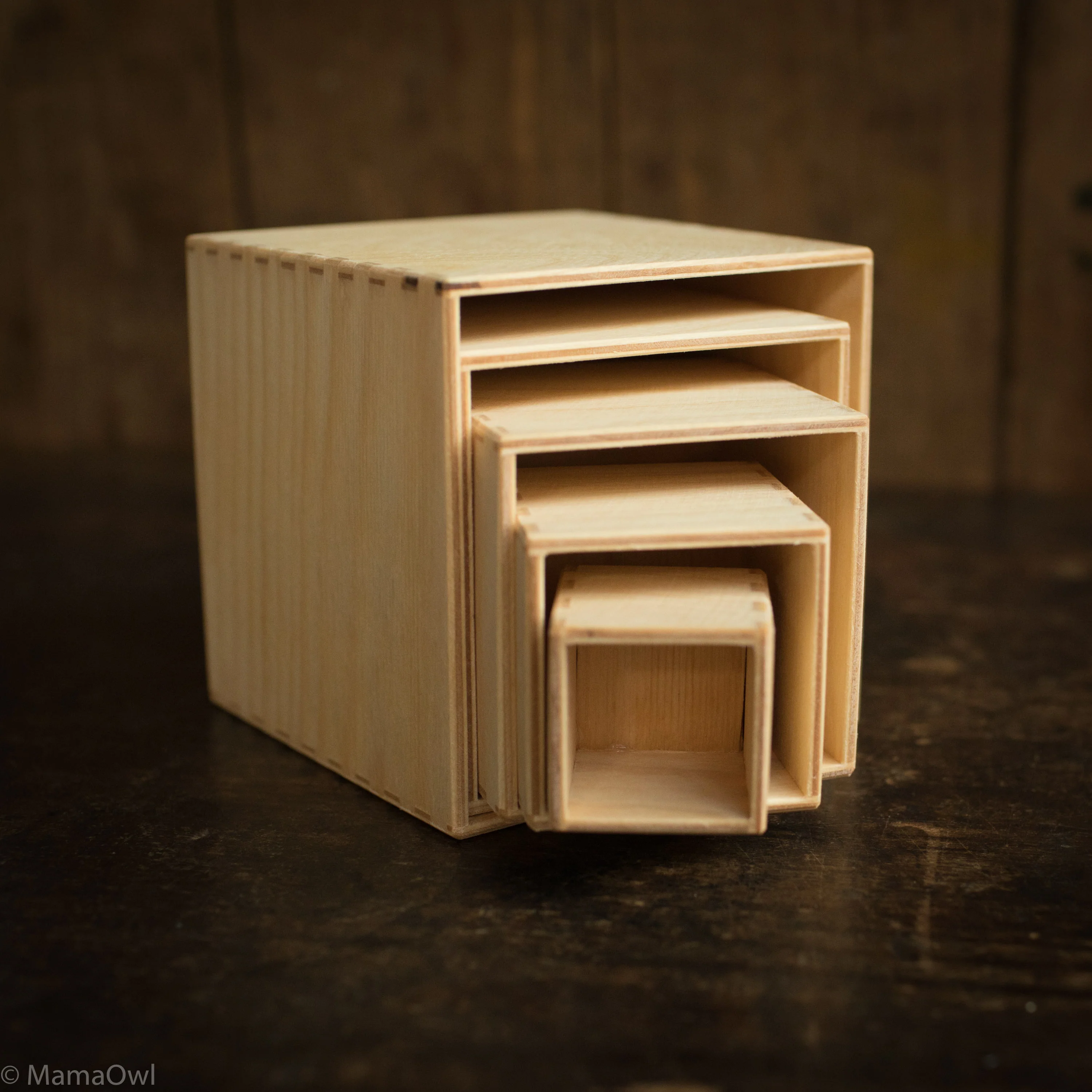 Wooden Small Set of Boxes - Natural - Image 3