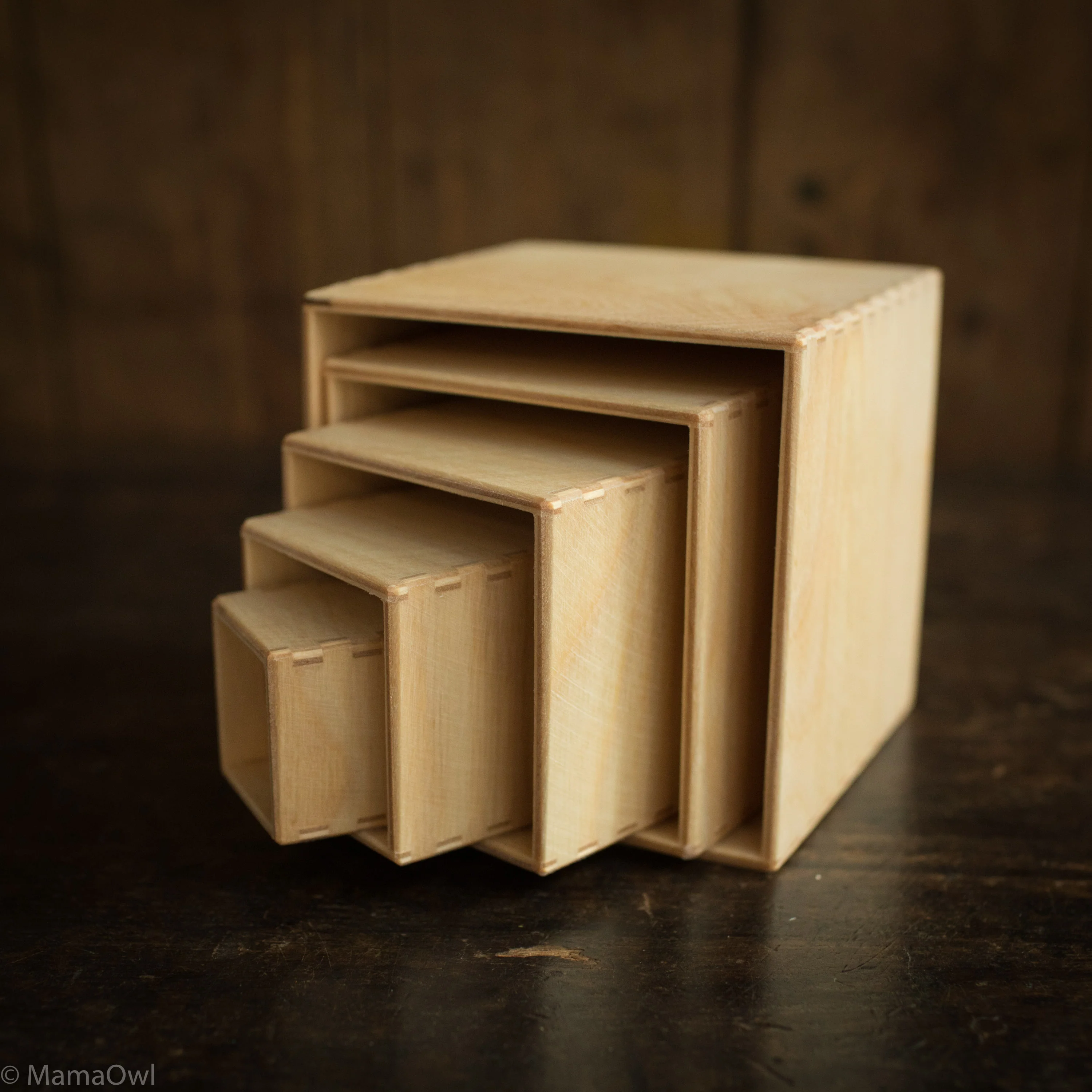 Wooden Small Set of Boxes - Natural - Image 4