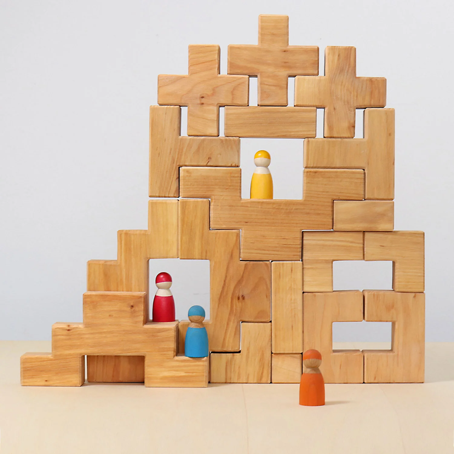Wooden Building Set Stairway - Natural - Image 6