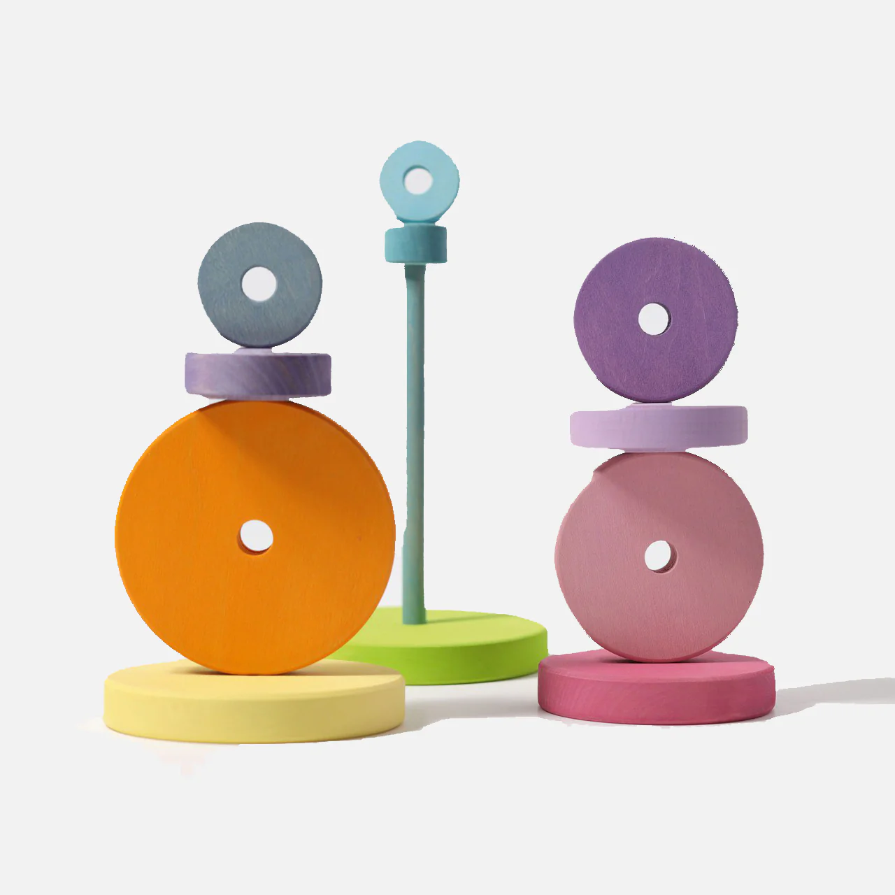 Wooden Conical Stacking Tower - Pastel - Image 2