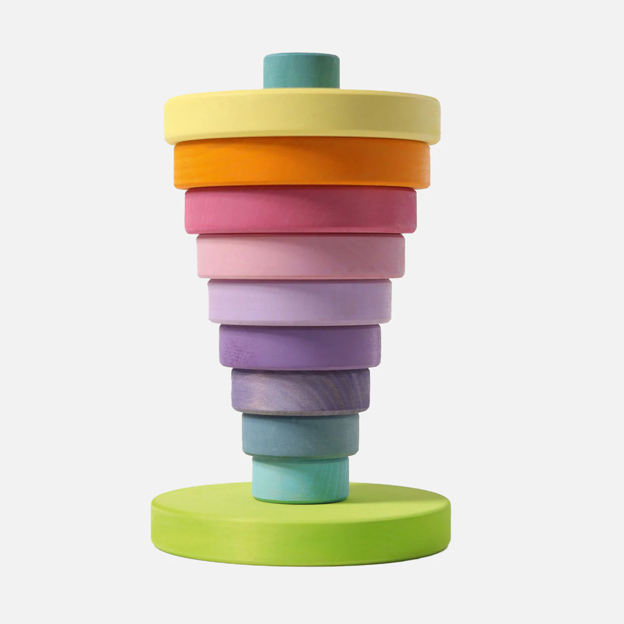 Wooden Conical Stacking Tower - Pastel - Image 3