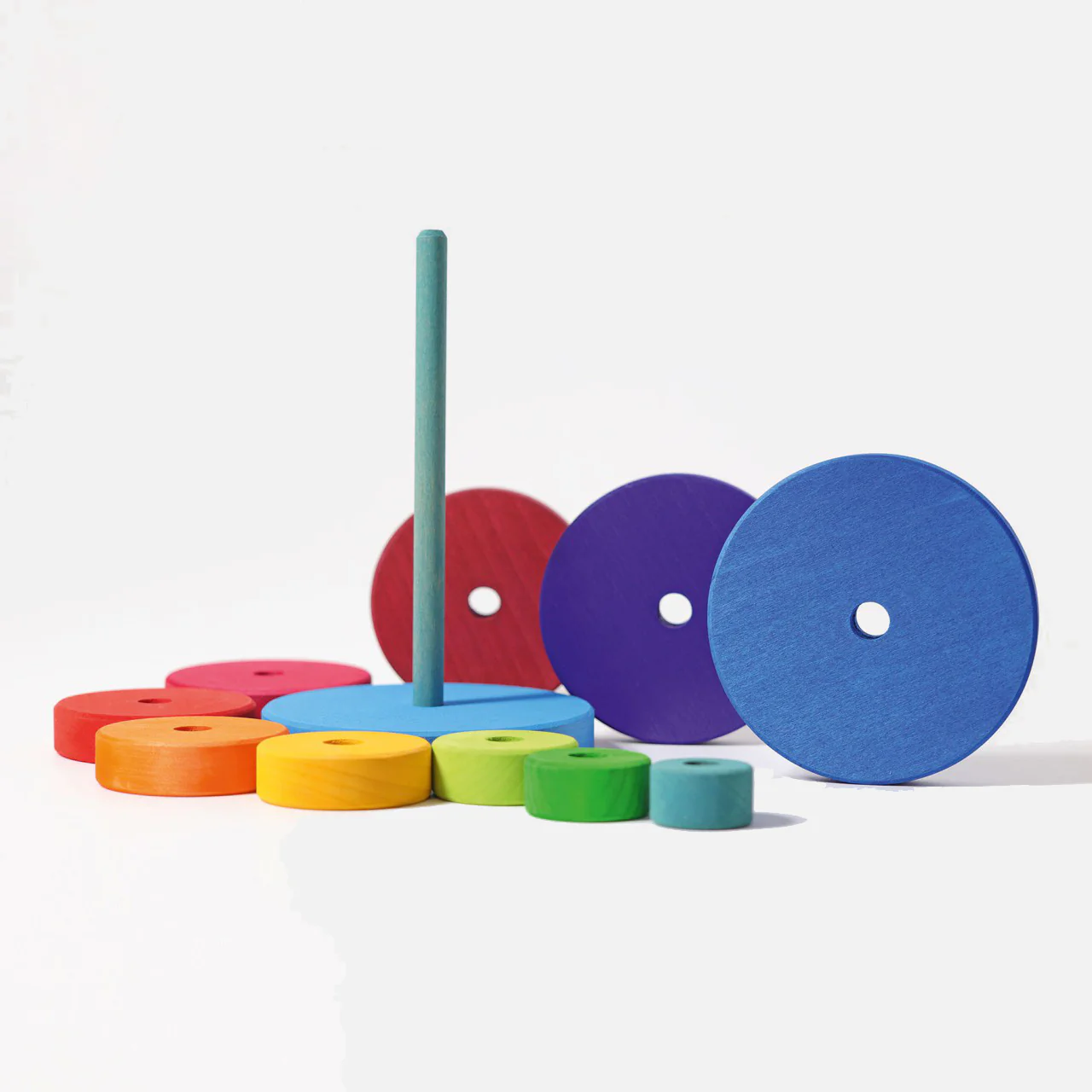 Wooden Conical Stacking Tower - Rainbow - Image 2