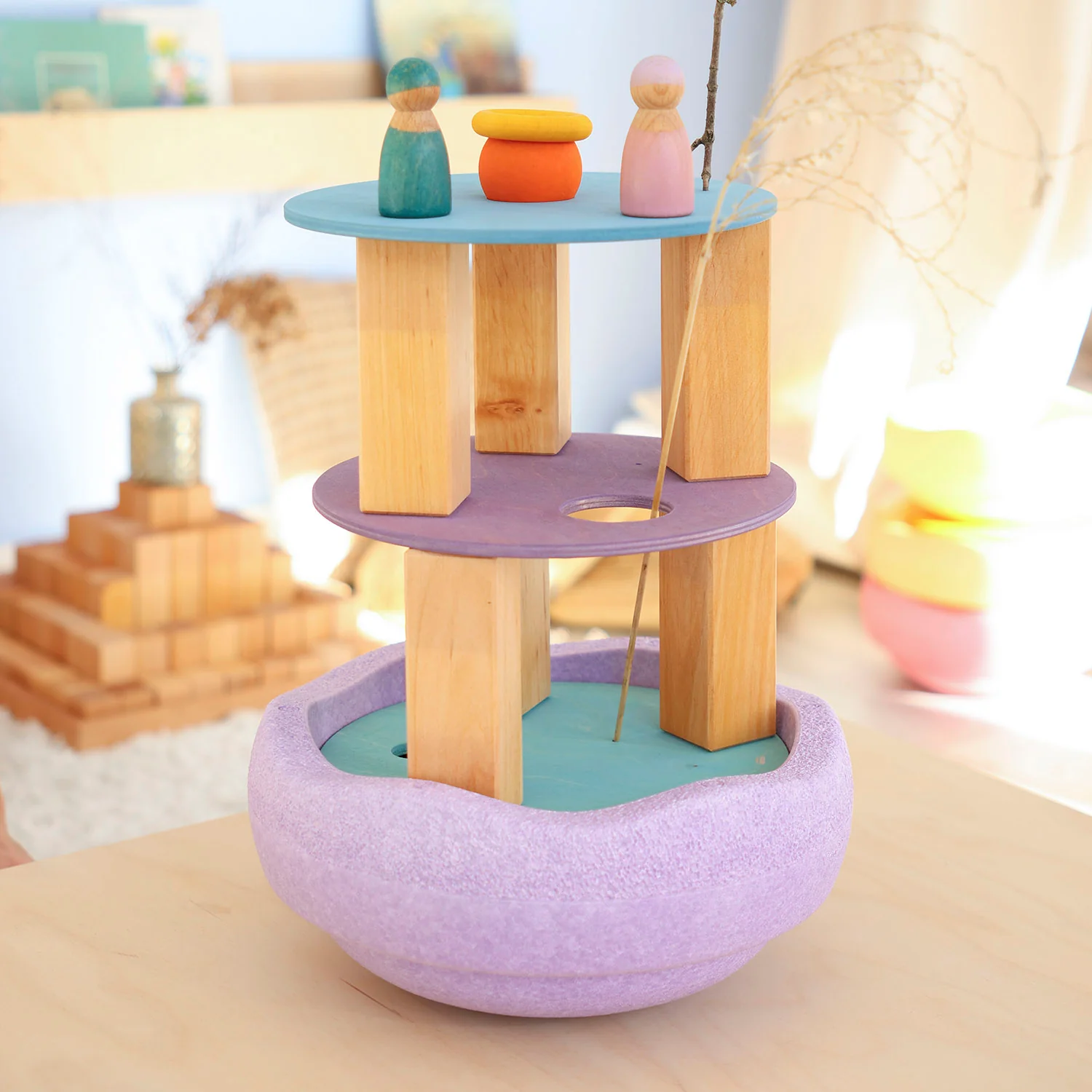 Wooden Grimms x Stapelstein Rolling Discs - Cool Pastel 
 - Image 6