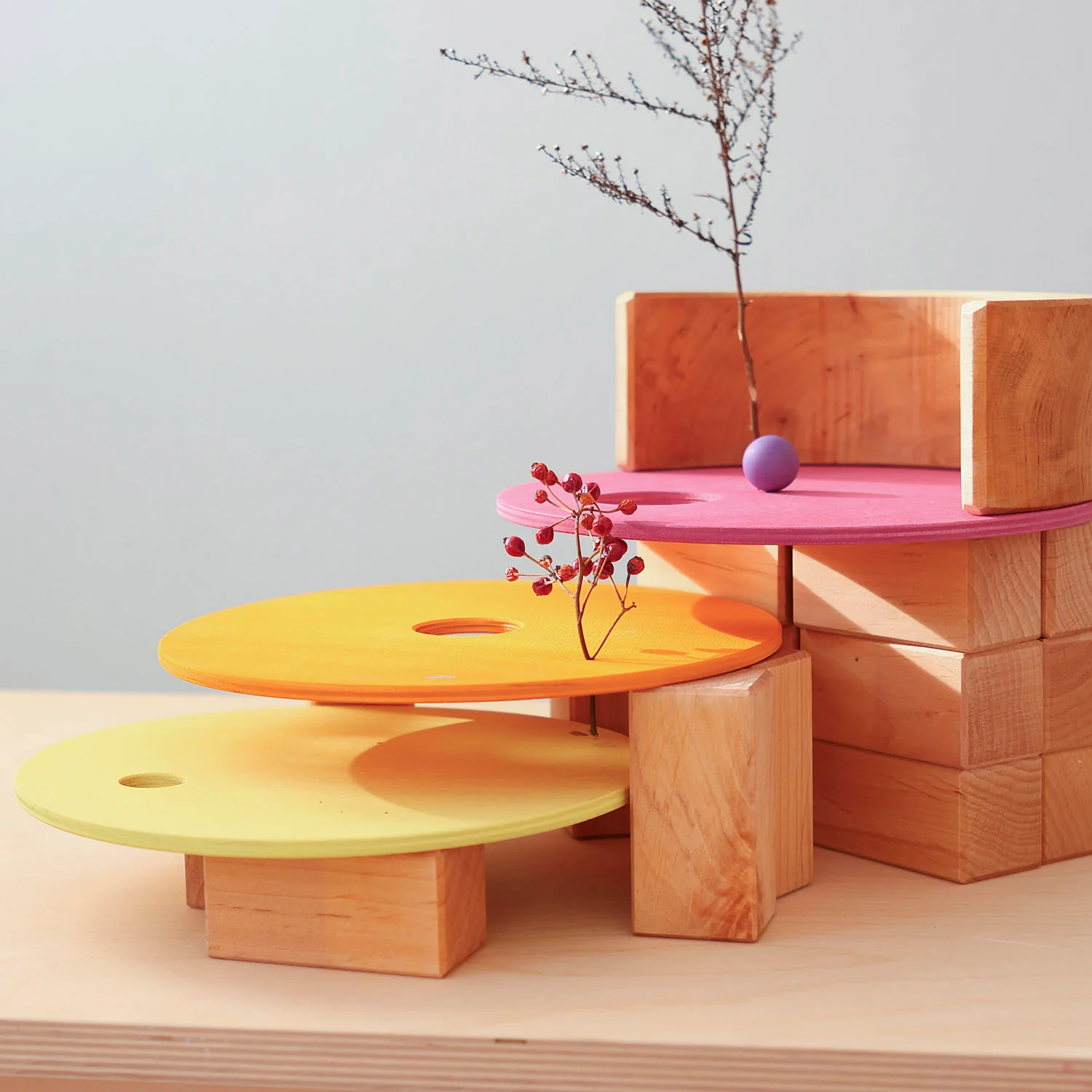 Wooden Grimms x Stapelstein Rolling Discs - Warm Pastel 
 - Image 5