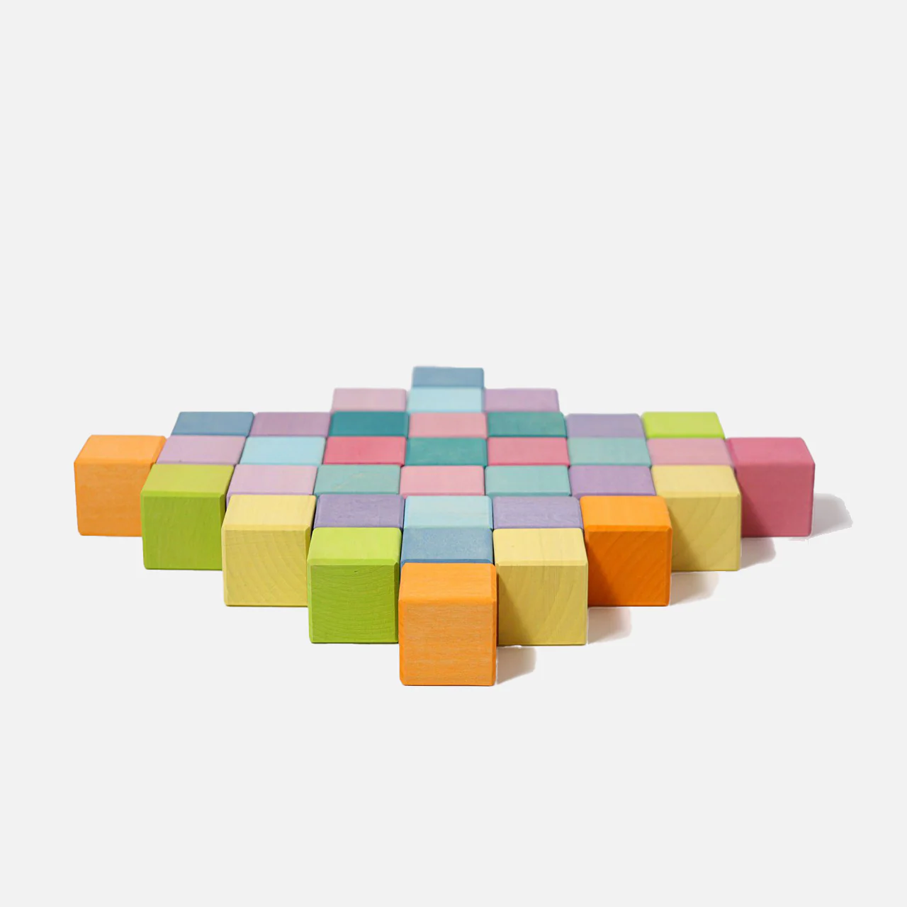 Wooden Mosaic Cube Set - Pastel - Image 2