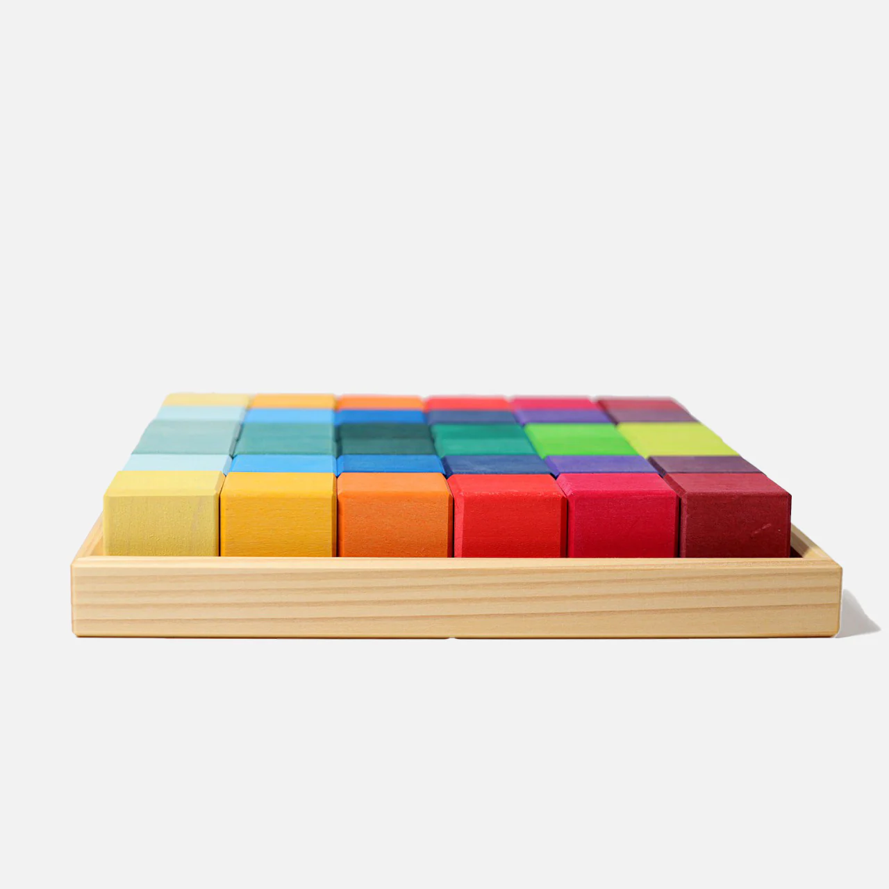 Wooden Mosaic Cube Set - Rainbow - Image 2