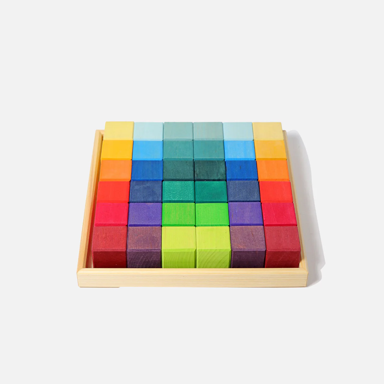 Wooden Mosaic Cube Set - Rainbow - Image 3