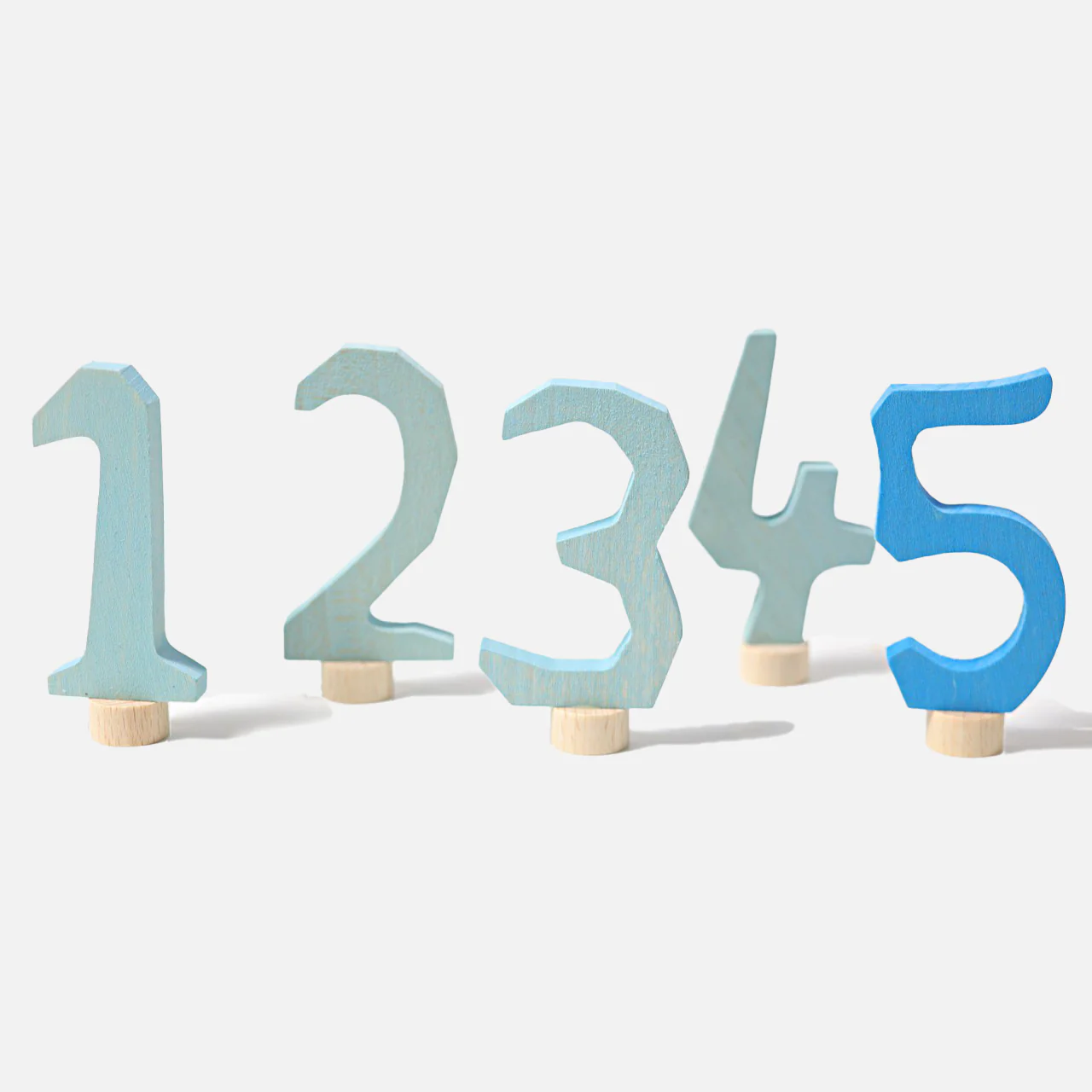 Wooden Numbers 1 to 5 For Celebration Rings β Blue