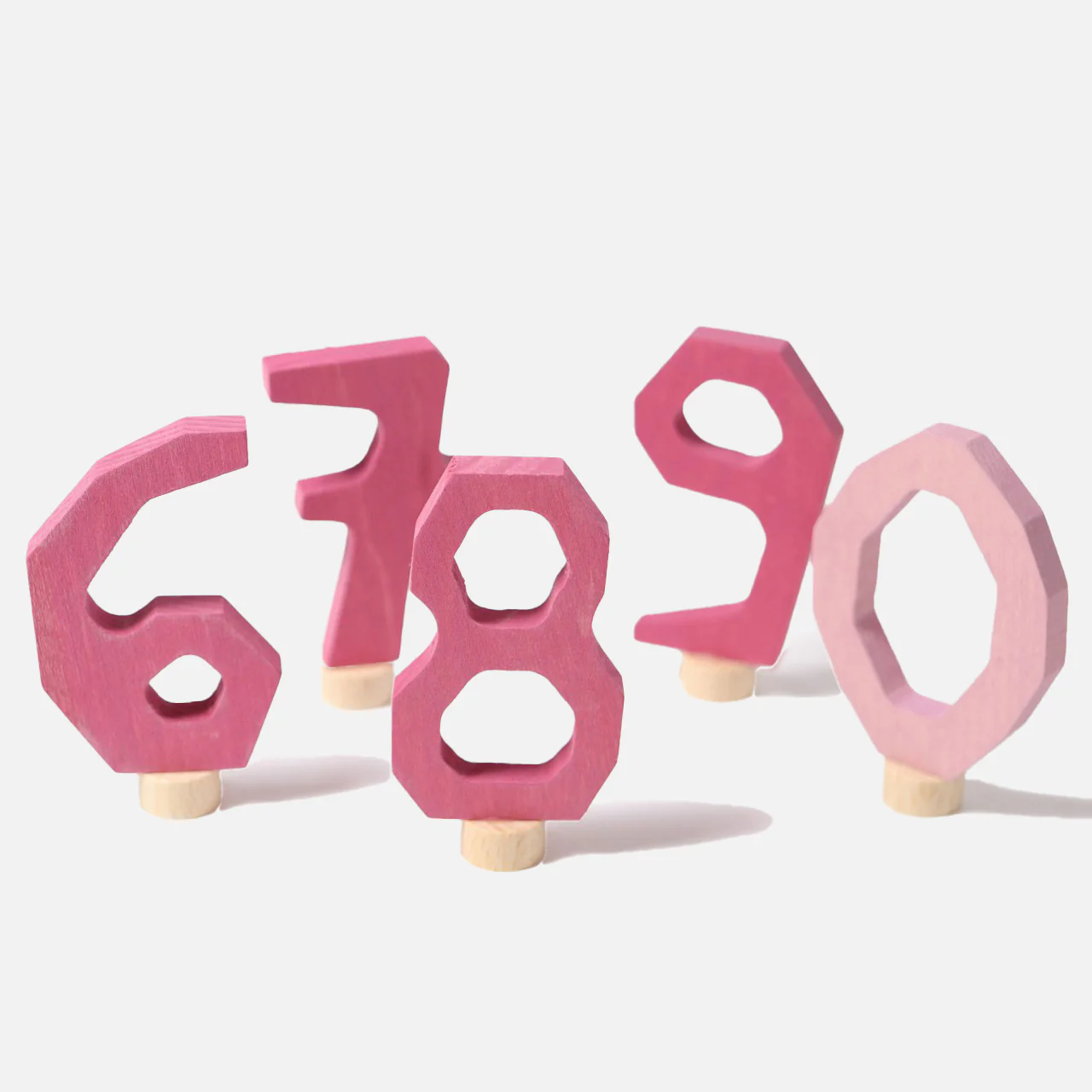 Wooden Numbers 6 to 9 & 0 For Celebration Rings — Pink - Image 2