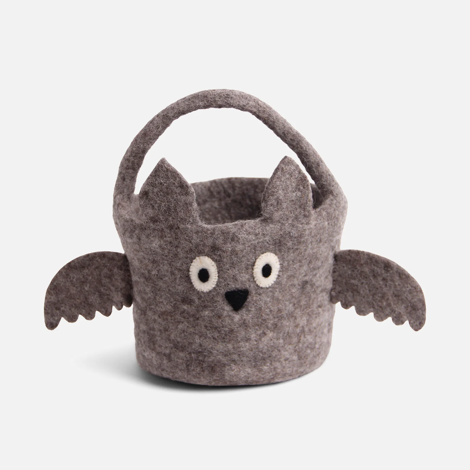 Handmade Felted Wool Bat Basket - Grey - Image 2