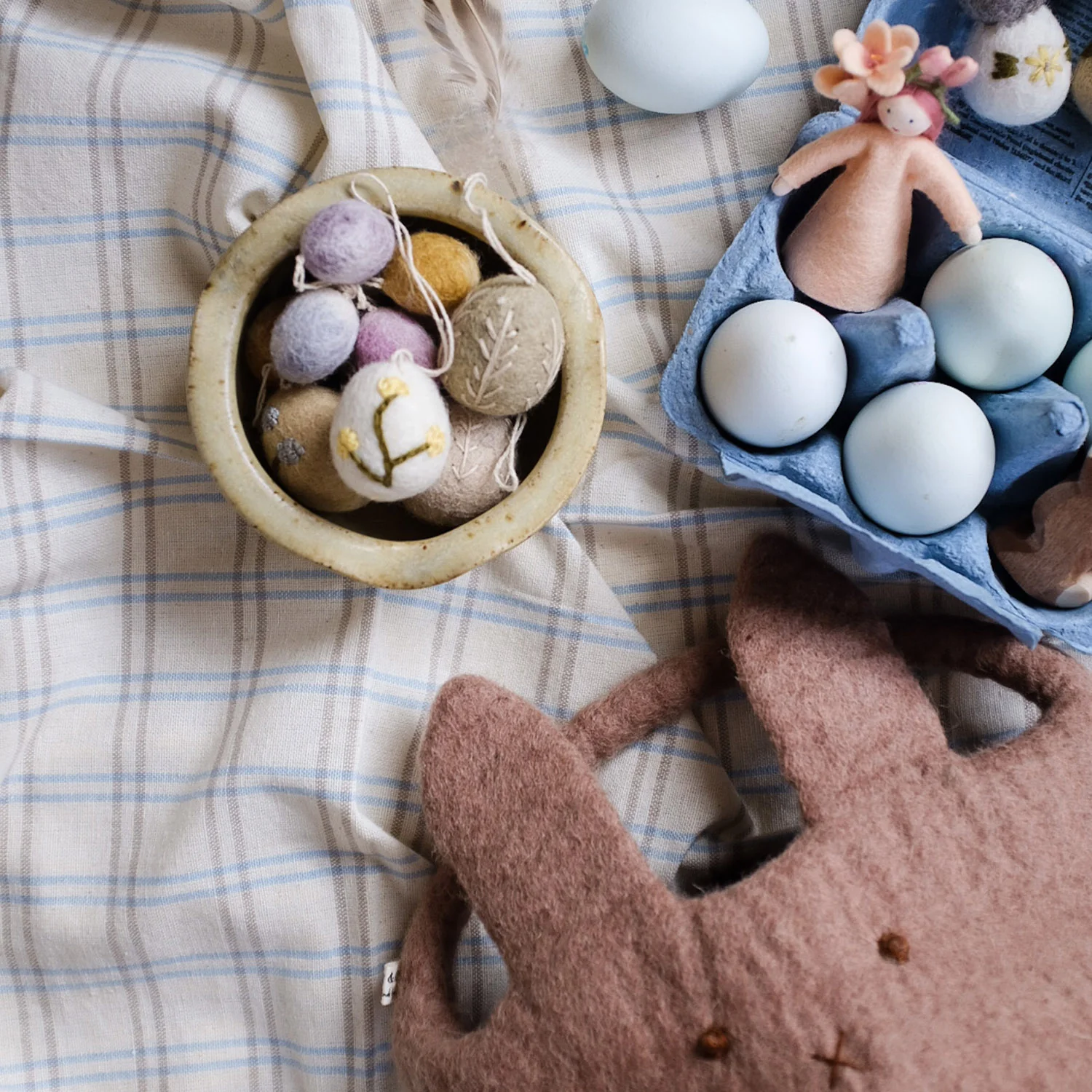 Handmade Felted Wool Egg Decorations - Set of 3 - Heather - Image 6
