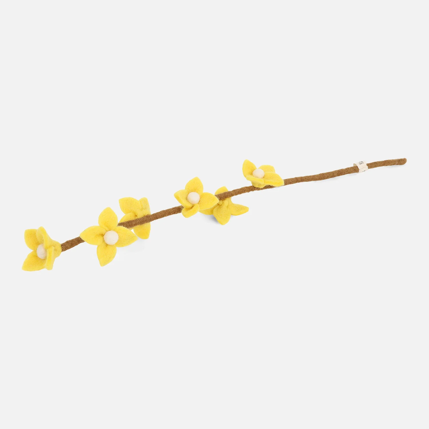Handmade Felted Wool Flowers on Stalk - Light Yellow - Image 4