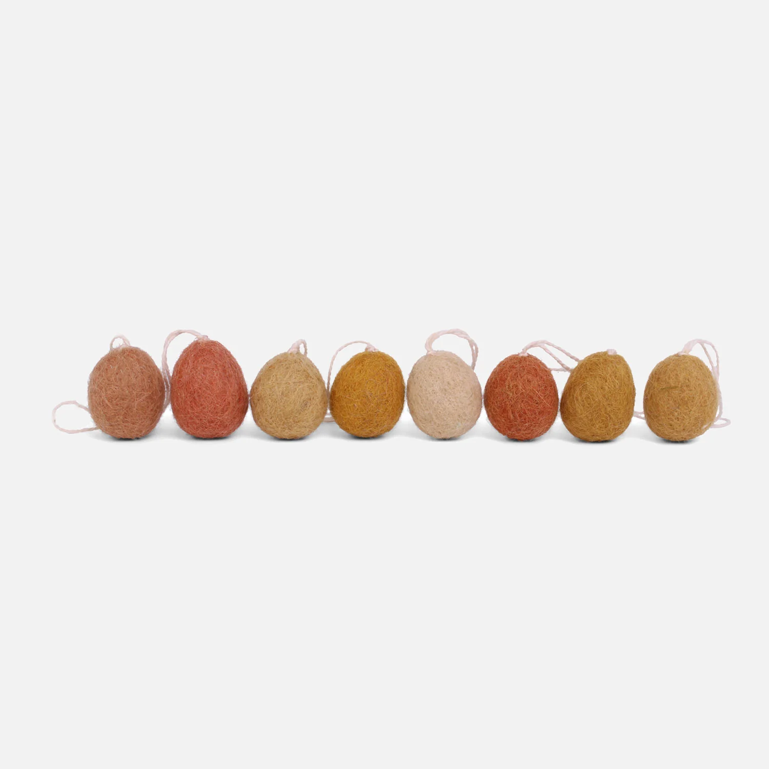 Handmade Felted Wool Mini Egg Decorations - Set of 8 - Yellow - Image 3