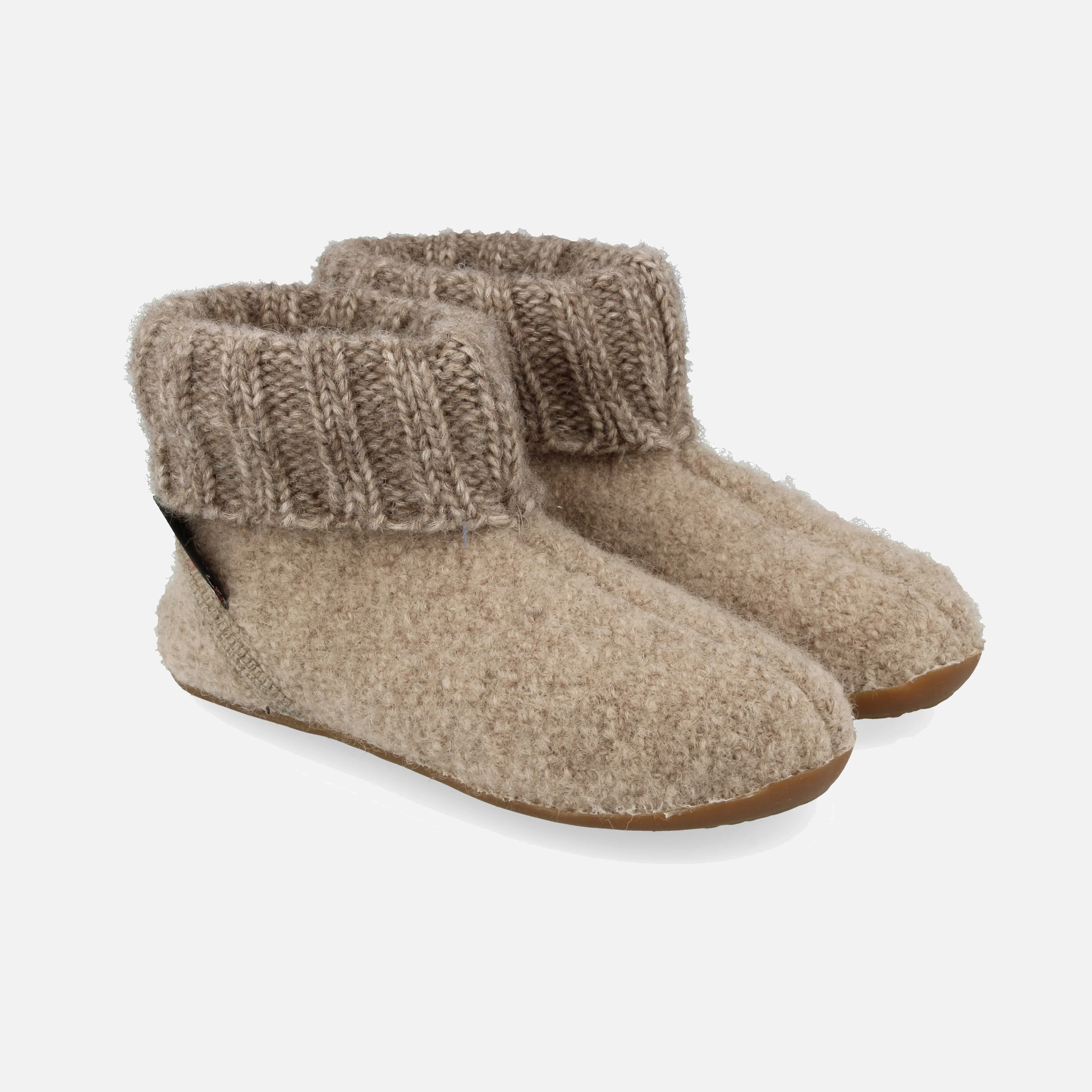 Kids Boiled Wool Karlo Slipper Boot - Beige Melange