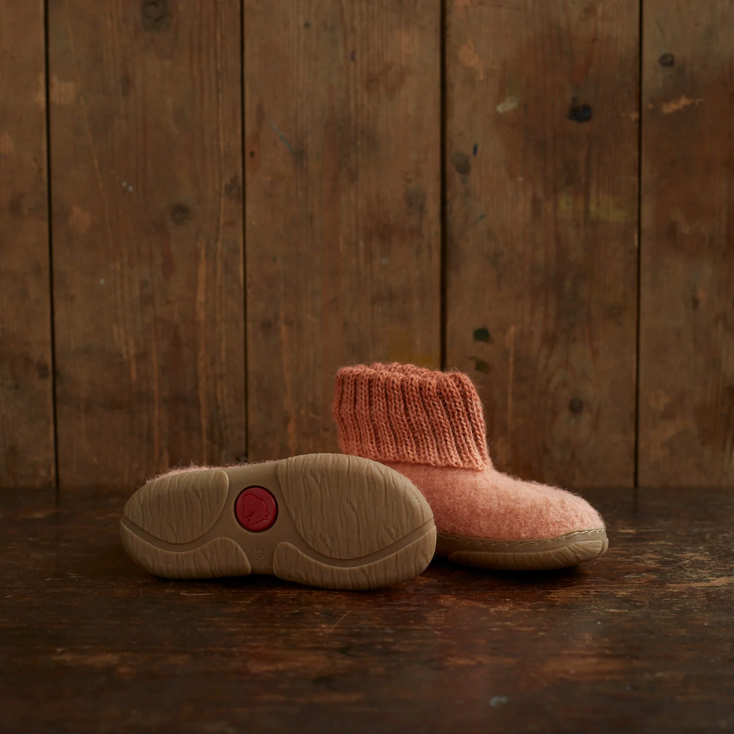 Kids Boiled Wool Yuki Slipper Boot - Antique Rose - Image 2