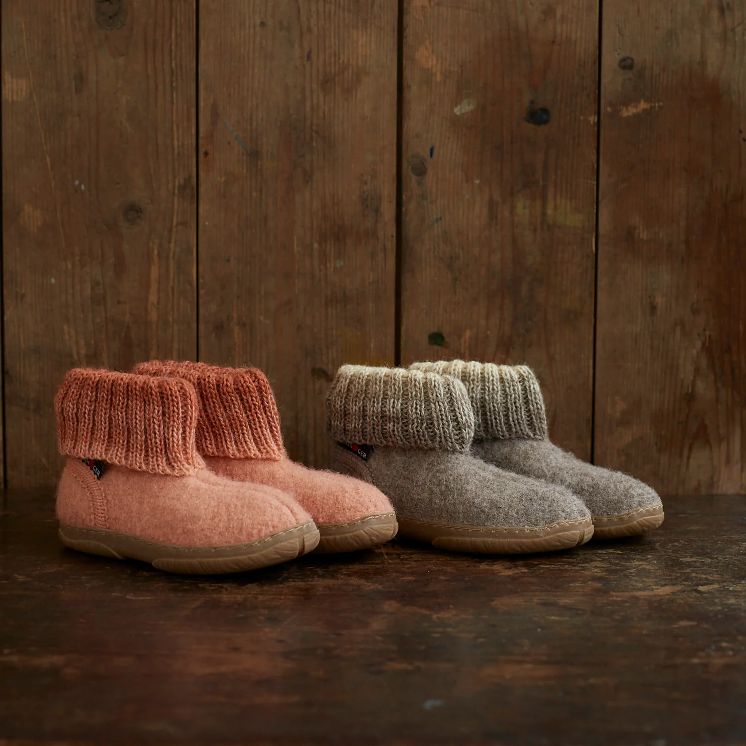 Kids Boiled Wool Yuki Slipper Boot - Antique Rose - Image 3